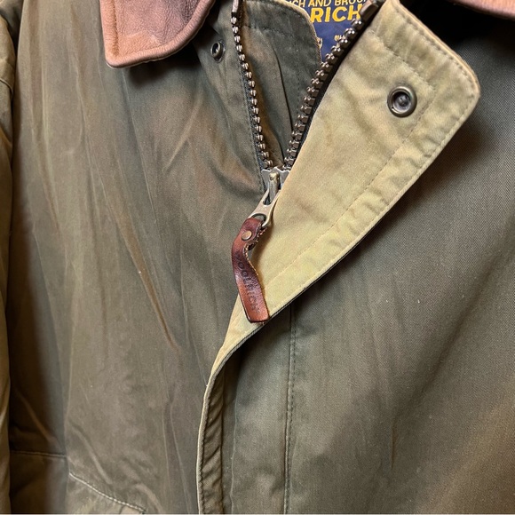 VTG Woolrich Men Bomber Jacket Thermore Green Brown Leather Size XL Rustic Cabin - Picture 2 of 11